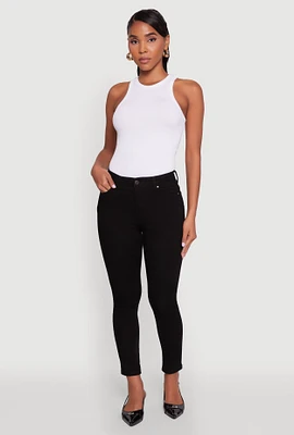 Womens WAX Whiskered Cropped Skinny Jeans, Black, Size 5