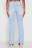 Womens WAX Whiskered Boot Cut Jeans, Blue,