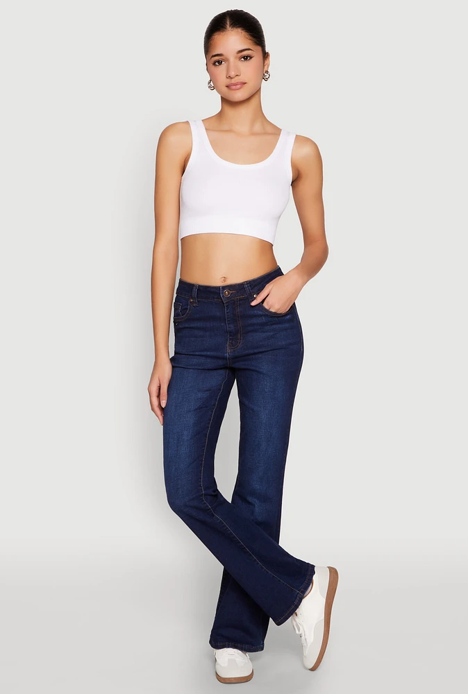 Womens WAX Whiskered Boot Cut Jeans, Blue, Size 7