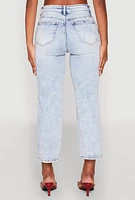 Womens WAX Distressed Straight Leg Capri Jeans, Blue, Size 0