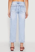Womens WAX Straight Leg Capri Jeans, Blue,