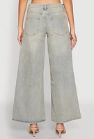 Womens Almost Famous Distressed Wide Leg Jeans, Blue,