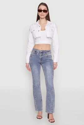 Womens Madden Girl Cut Out Pintuck Jeans, Blue,