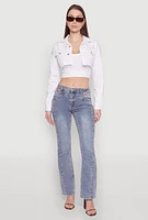 Womens Madden Girl Cut Out Pintuck Jeans, Blue, Size 5