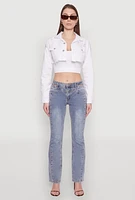 Womens Madden Girl Cut Out Pintuck Jeans, Blue,