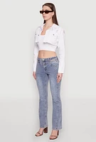 Womens Madden Girl Cut Out Pintuck Jeans, Blue,