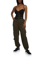 Womens Almost Famous Belted Cargo Pocket Joggers,