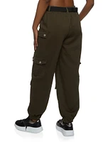 Womens Almost Famous Belted Cargo Pocket Joggers,