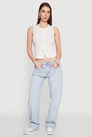 Womens Almost Famous Whiskered Roll Cuff Jeans, Blue,