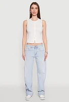 Womens Almost Famous Whiskered Roll Cuff Jeans, Blue,