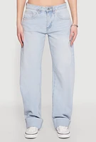 Womens Almost Famous Whiskered Roll Cuff Jeans, Blue,