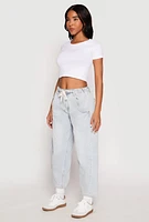 Womens Almost Famous Drawstring Waist Barrel Jeans, Blue, Size XL