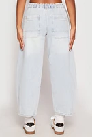 Womens Almost Famous Drawstring Waist Barrel Jeans, Blue, Size XL