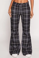 Womens Almost Famous Plaid Flare Pants,