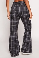 Womens Almost Famous Plaid Flare Pants,