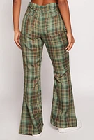 Womens Almost Famous Plaid Flare Pants, 7