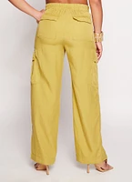 Womens Straight Leg Cargo Pants, Green, Size L