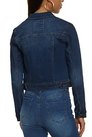 Womens WAX Long Sleeve Denim Jacket,