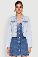 Womens WAX Mineral Wash Jean Jacket, Blue, Size M