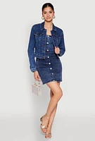 Womens WAX Mineral Wash Jean Jacket, Blue,
