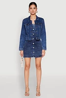 Womens WAX Mineral Wash Jean Jacket, Blue,