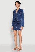 Womens WAX Mineral Wash Jean Jacket, Blue, Size S