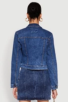 Womens WAX Mineral Wash Jean Jacket, Blue,