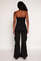 Womens Daisy Denim Cargo Pocket Jumpsuit, S