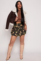 Womens High Waist Mini Pleated Skirt, Green,