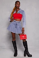 Womens High Waist Mini Pleated Skirt,
