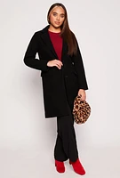 Womens Single Breasted Coat, Black, Size L