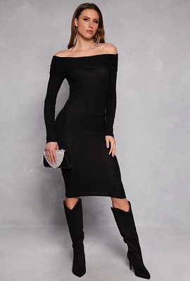 Womens Greek Key Off the Shoulder Dress,