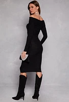 Womens Greek Key Off the Shoulder Dress,