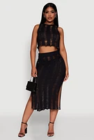 Womens Trendy Sleeveless Distressed Crop Top, Black, Size M