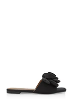 Womens Rose Band Square Toe Sandals,