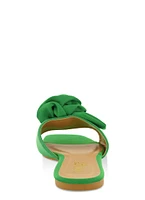 Womens Rose Band Square Toe Sandals,