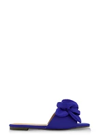 Womens Rose Band Square Toe Sandals, Blue, Size 6