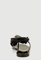 Womens Flower Detail Jelly Thong Sandals,