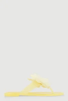 Womens Flower Detail Jelly Thong Sandals, Yellow, Size 12
