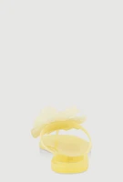 Womens Flower Detail Jelly Thong Sandals, Yellow, Size 12