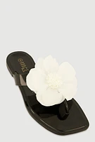 Womens Flower Detail Jelly Thong Sandals, Multi, Size 11