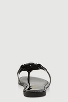 Womens Geometric Pendant Thong Sandals,