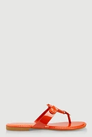 Womens Geometric Pendant Thong Sandals,