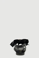 Womens Metallic Heart Bow Corded Thong Sandals,