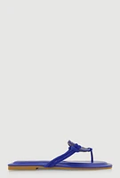 Womens Rhinestone Geometric Pendant Thong Sandals,