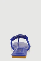 Womens Rhinestone Geometric Pendant Thong Sandals,