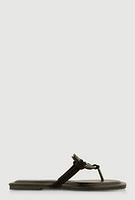 Womens Rhinestone Geometric Pendant Thong Sandals,