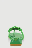 Womens Rhinestone Geometric Pendant Thong Sandals,