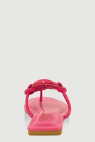 Womens Rhinestone Geometric Pendant Thong Sandals, Pink, Size 10