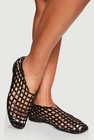 Womens Jelly Cut Out Flats,